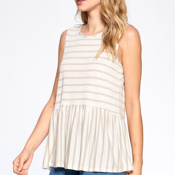 Sleeveless Striped Babydoll Top - Picture 6 of 6